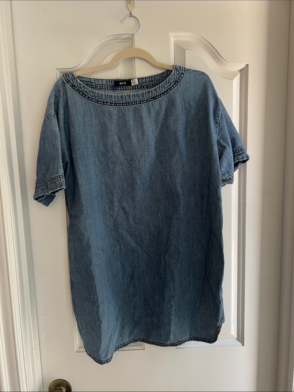 BDG Light Blue Denim Short-Sleeve Tunic